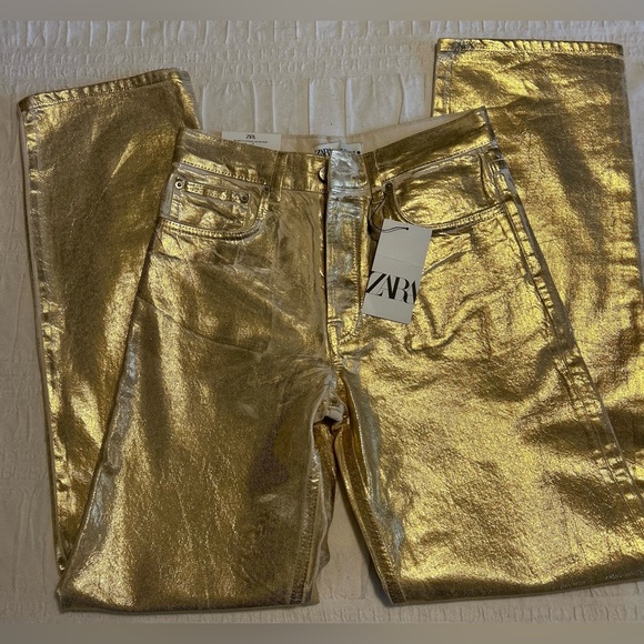 NWT Zara Gold Boyfriend Blogger Favourite The Boy Boy Fit Denim Jeans Sold Out - Picture 12 of 16